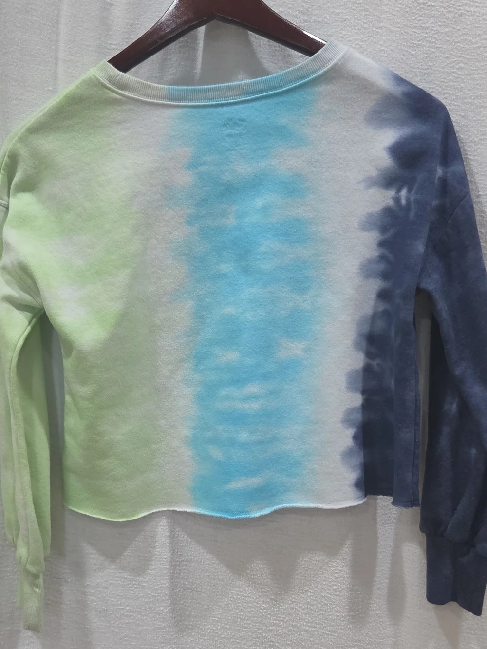 Justice Girls L Tie-Dye Cropped Crewneck Fleece Pullover Sweatshirt